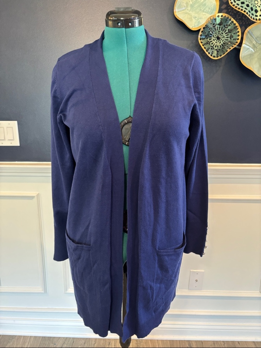 Massini Blue Cardigan Sweater 1X